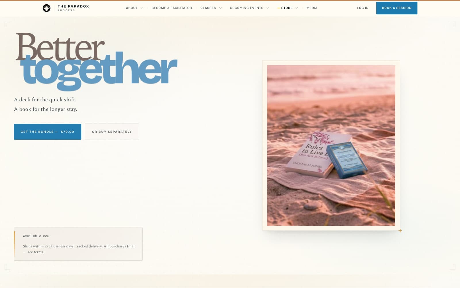 The live store page with Stripe checkout